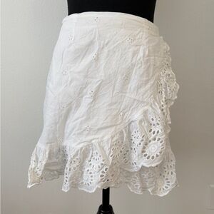 White Eyelet Ruffle Skirt